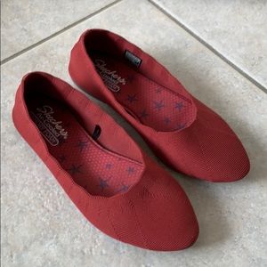 Skechers memory foam red flats